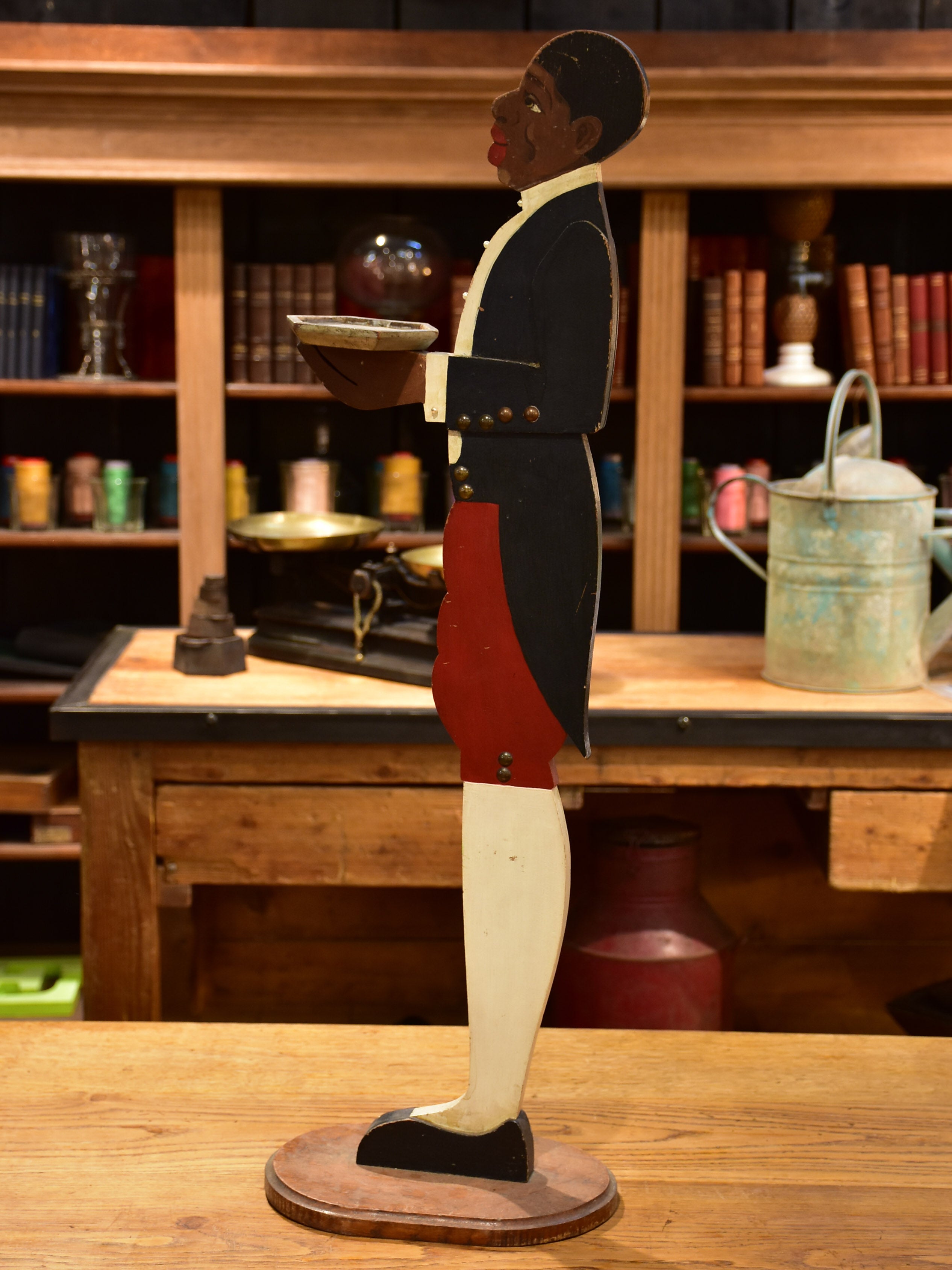Antique French wooden man – vide poche