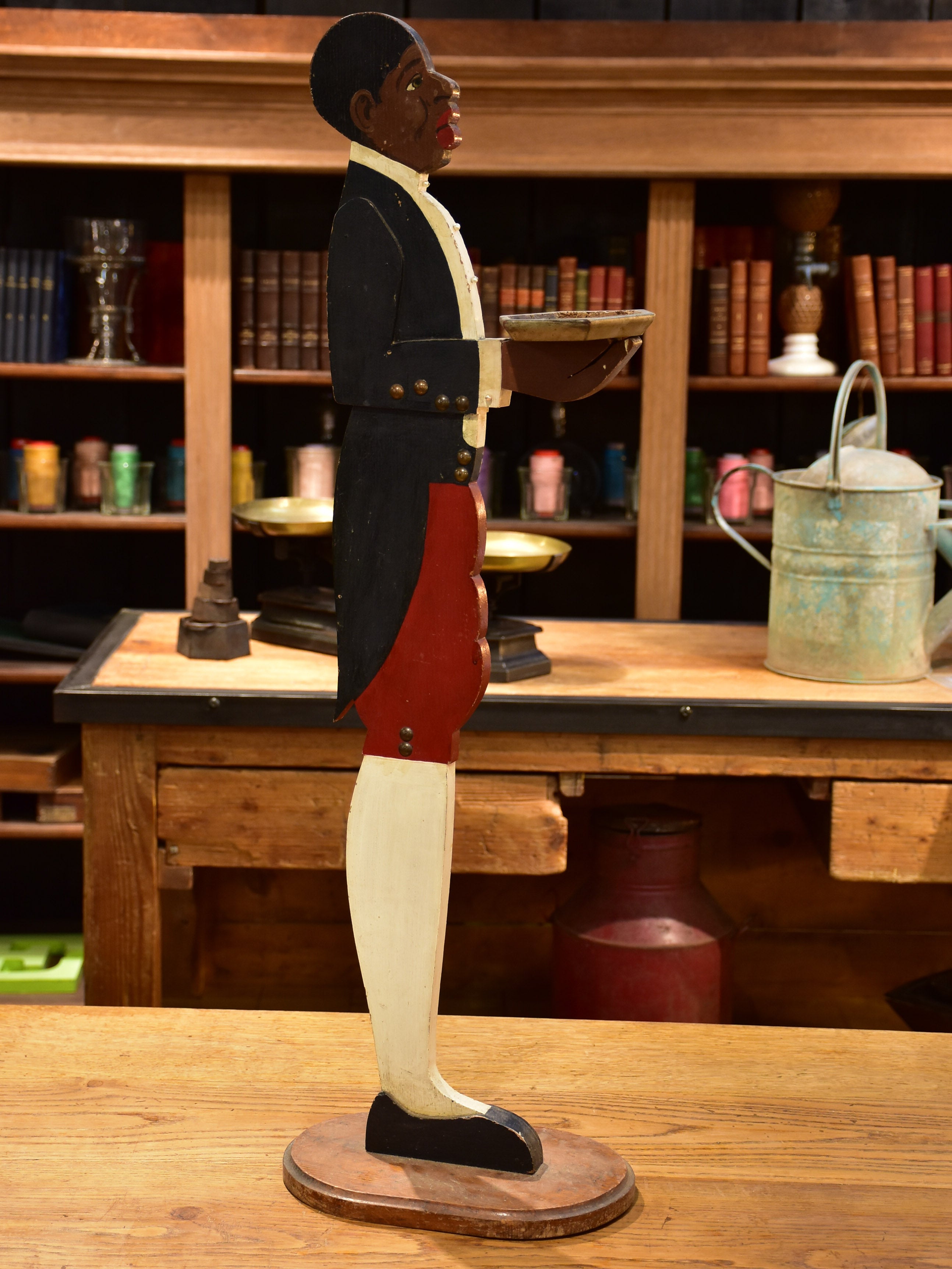 Antique French wooden man – vide poche