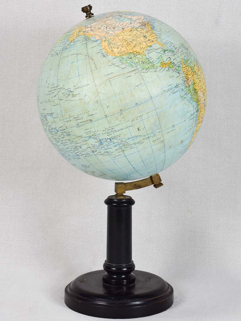 Early 20th-century spinning world globe 18½"