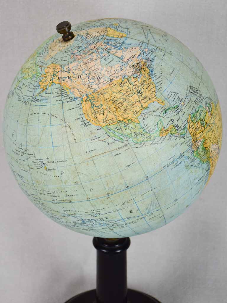 Early 20th-century spinning world globe 18½"