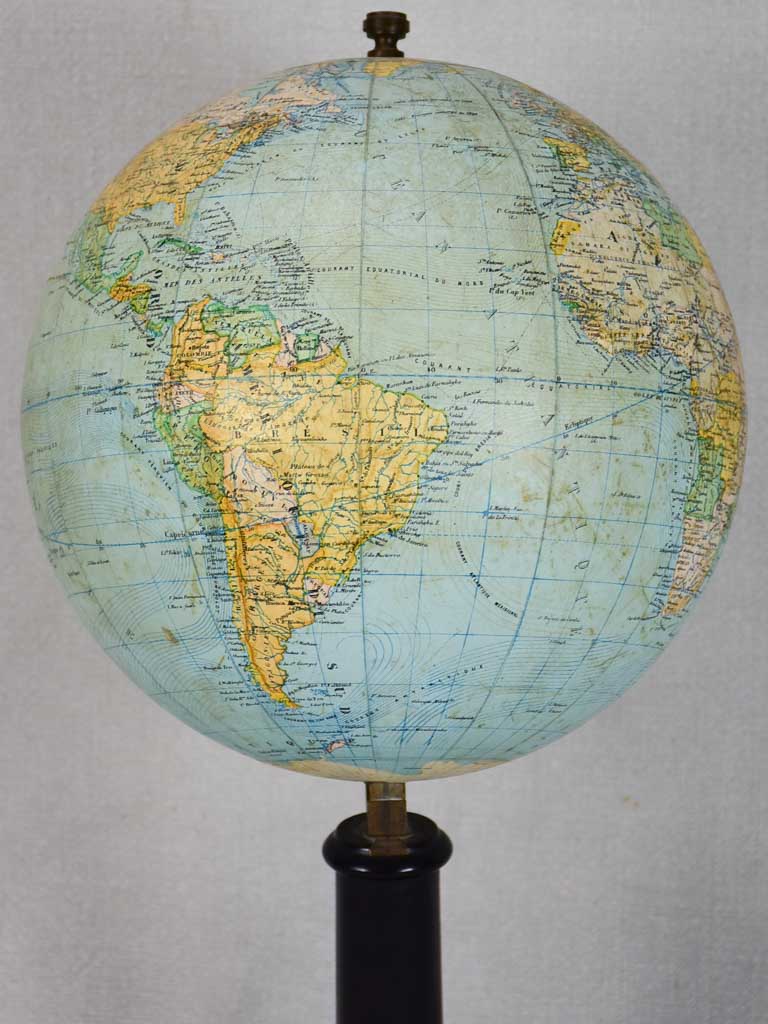 Early 20th-century spinning world globe 18½"