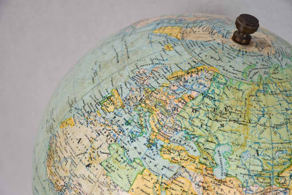 Early 20th-century spinning world globe 18½"
