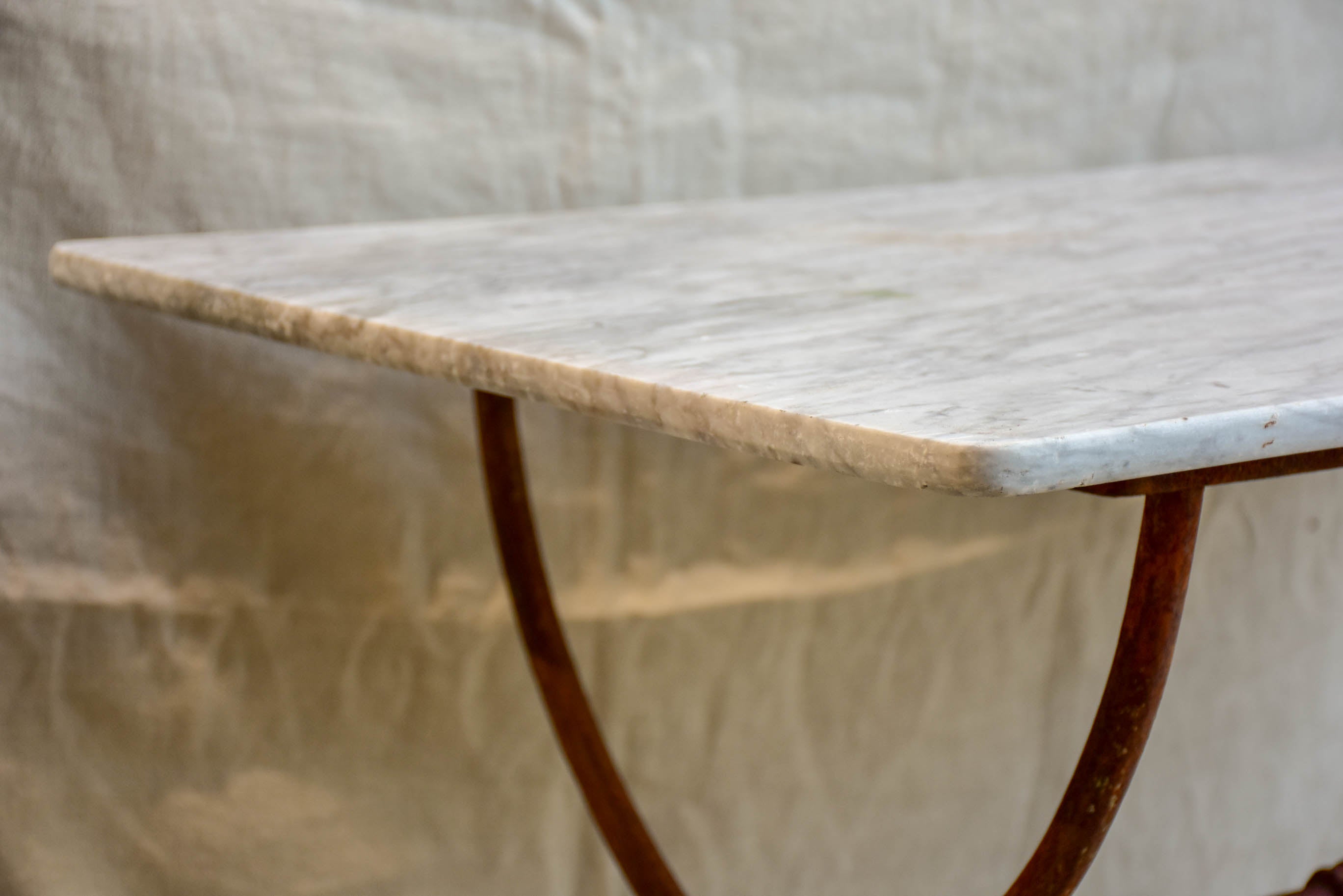 19th Century Rectangular garden table with grey marble top