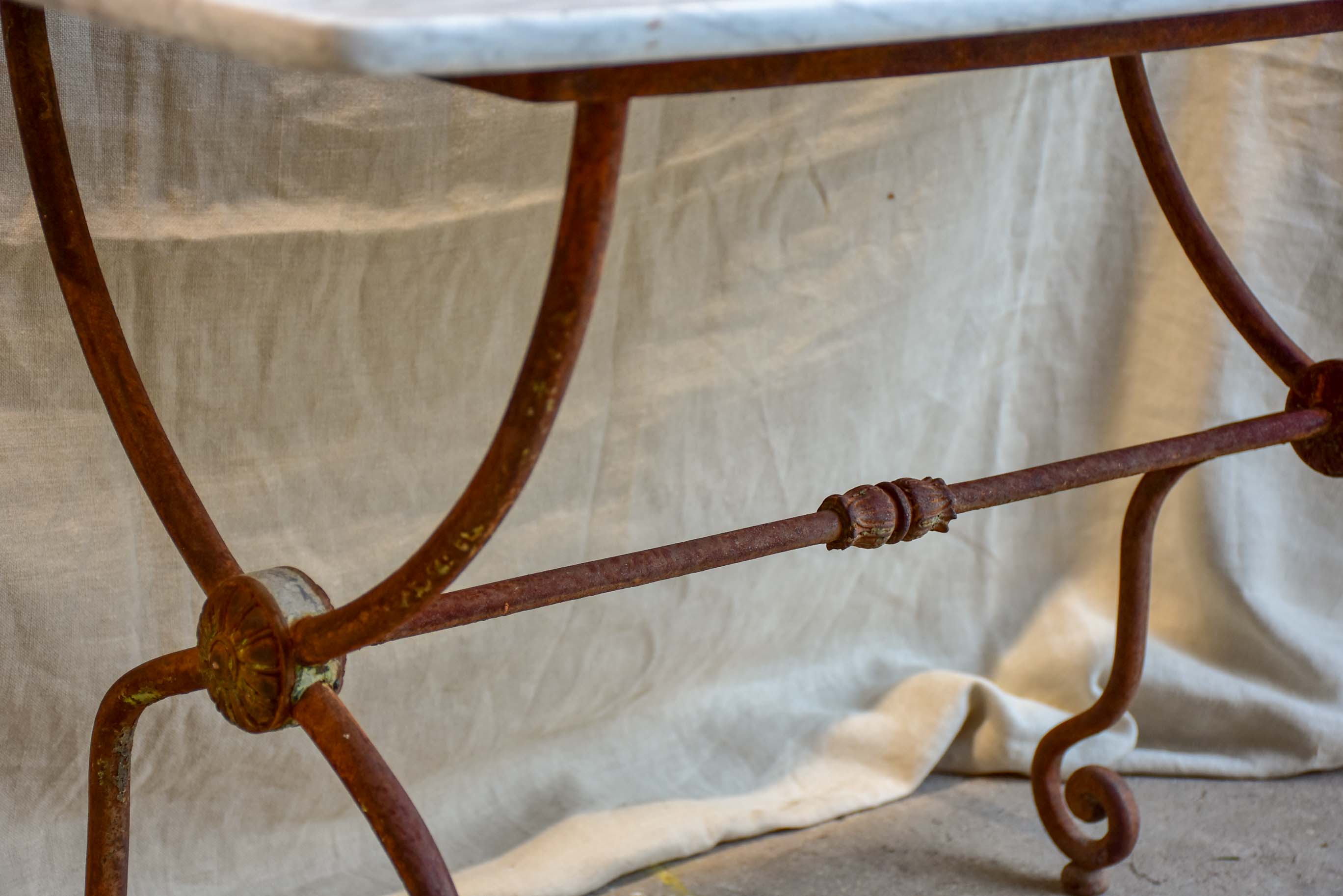 19th Century Rectangular garden table with grey marble top