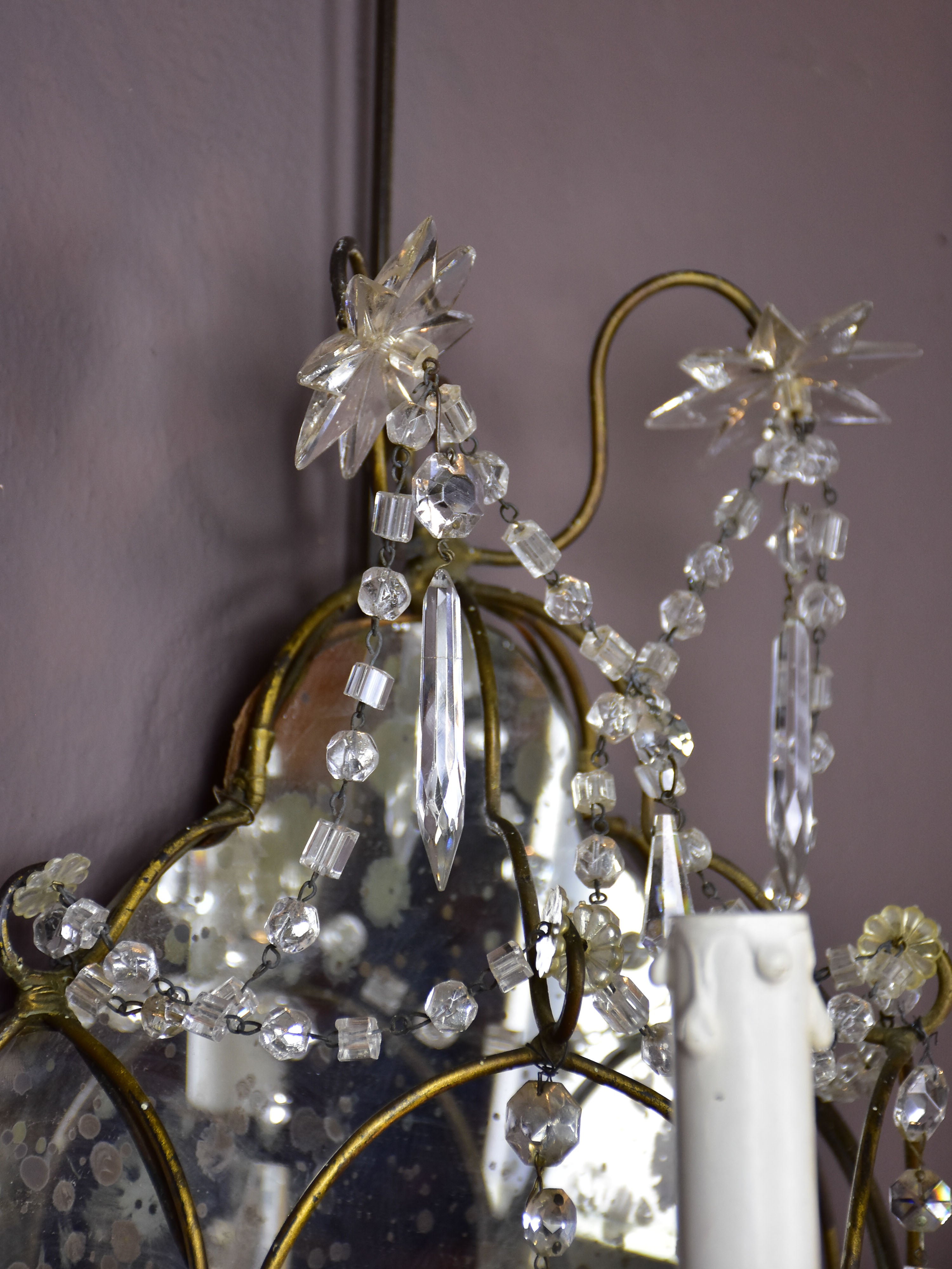 Pair of Late 19th century Venetian mirrored wall sconces