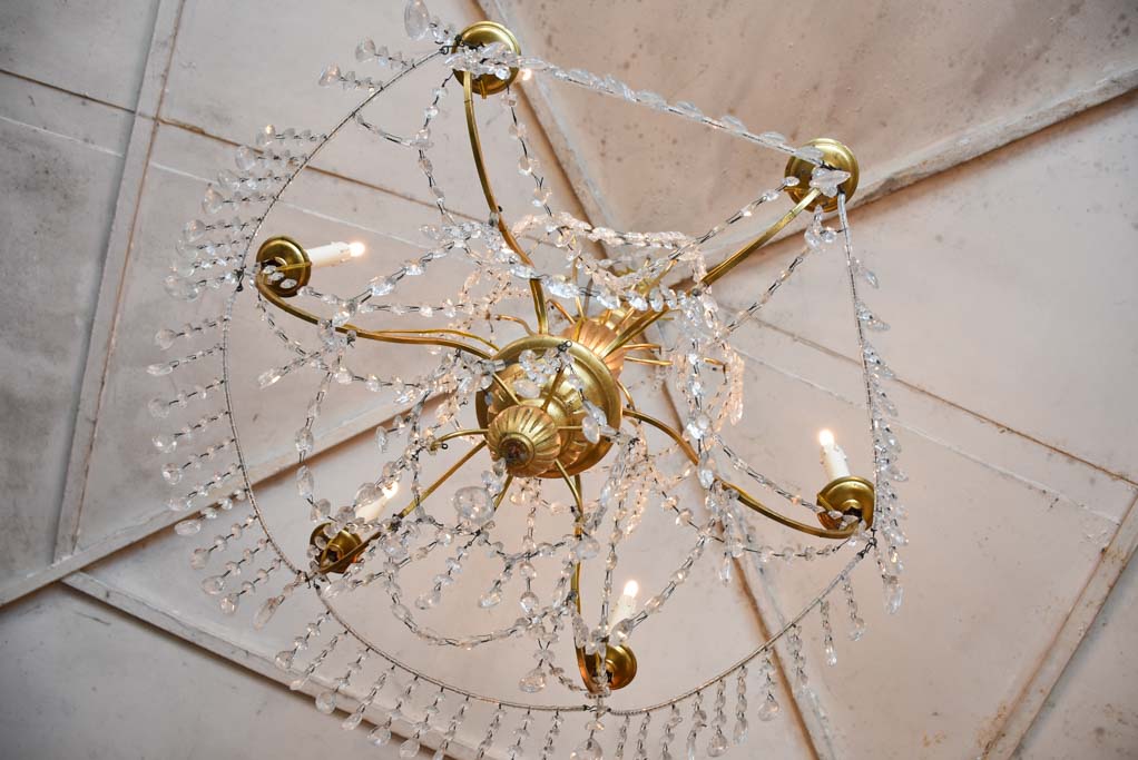 Pair of antique gilded chandeliers - 6 branches 41¼"