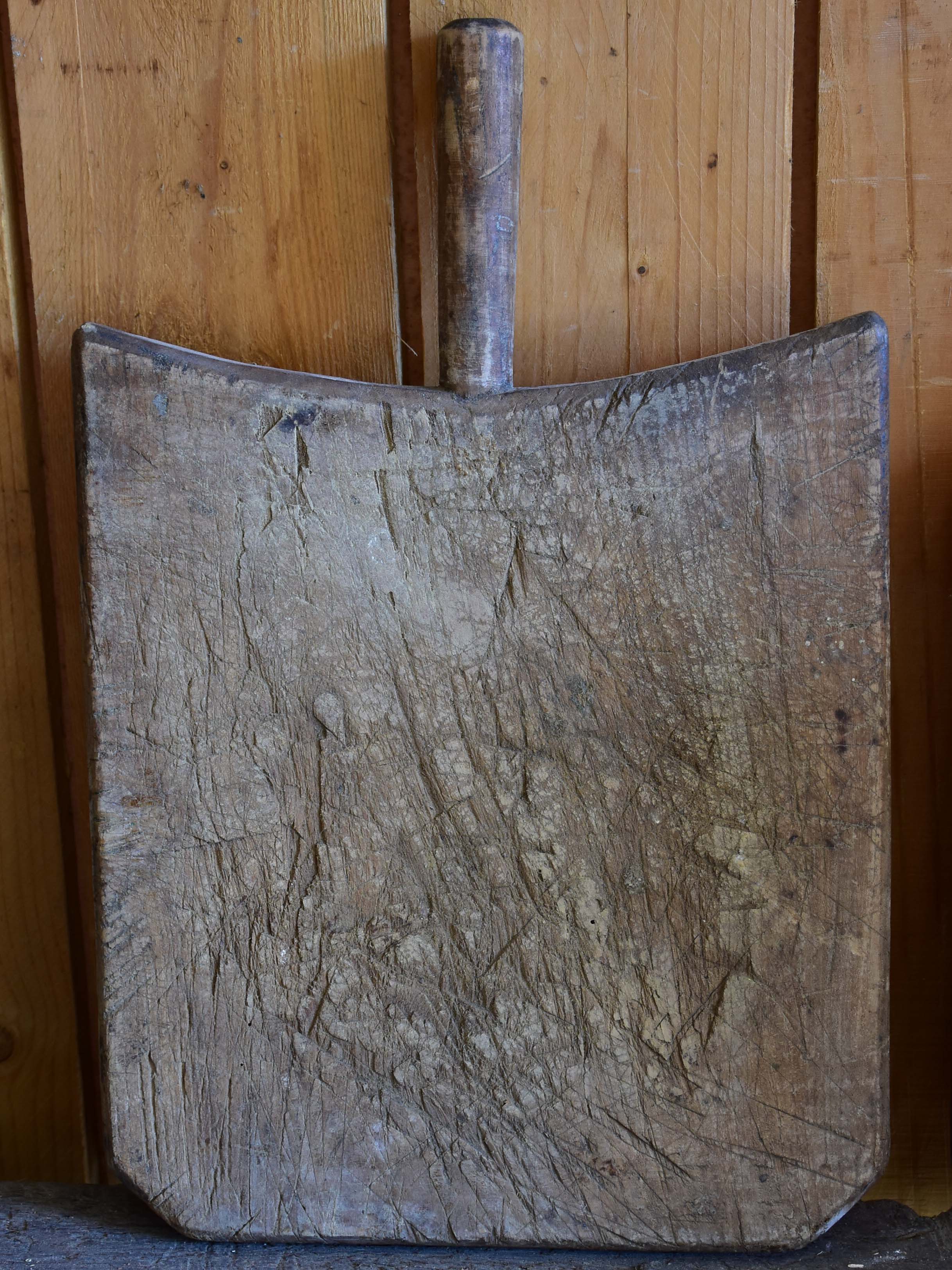 Antique French cutting board with pointed corners