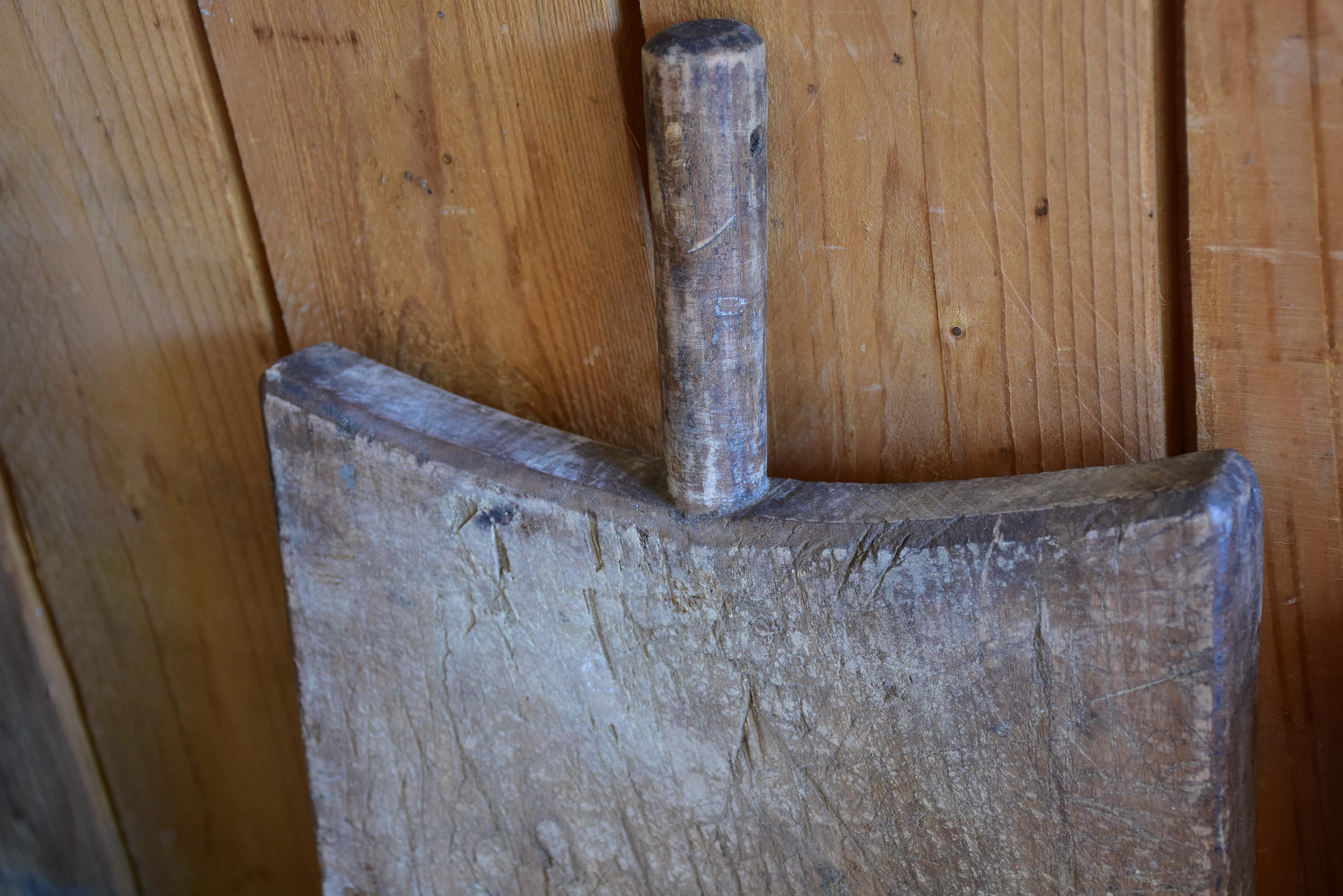 Antique French cutting board with pointed corners