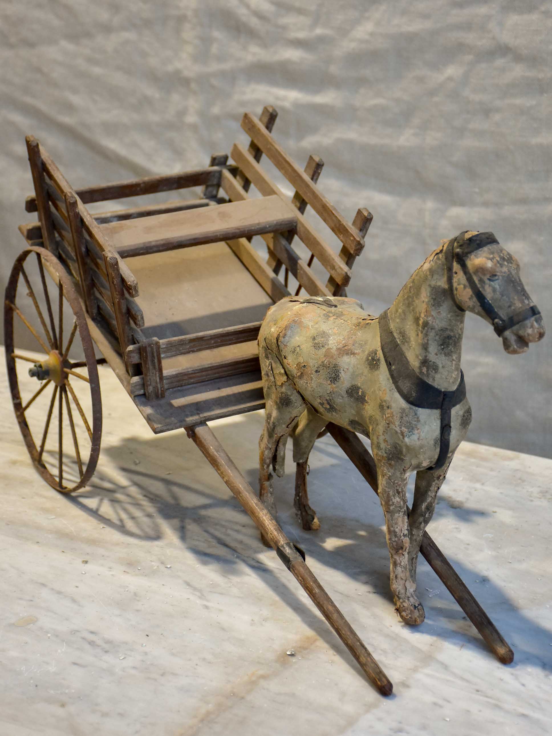 Napoleon III toy horse and cart