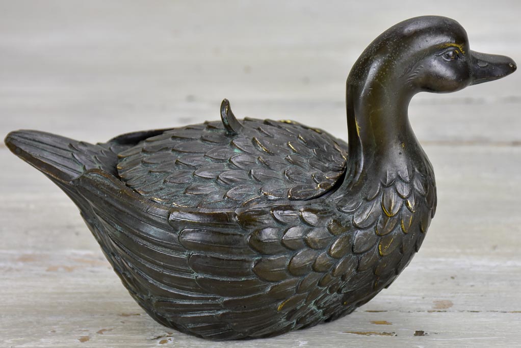 Vintage jewelry container in the shape of a duck
