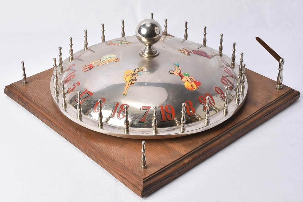 1950s roulette game from a fair w/ pinup girls 19¾"