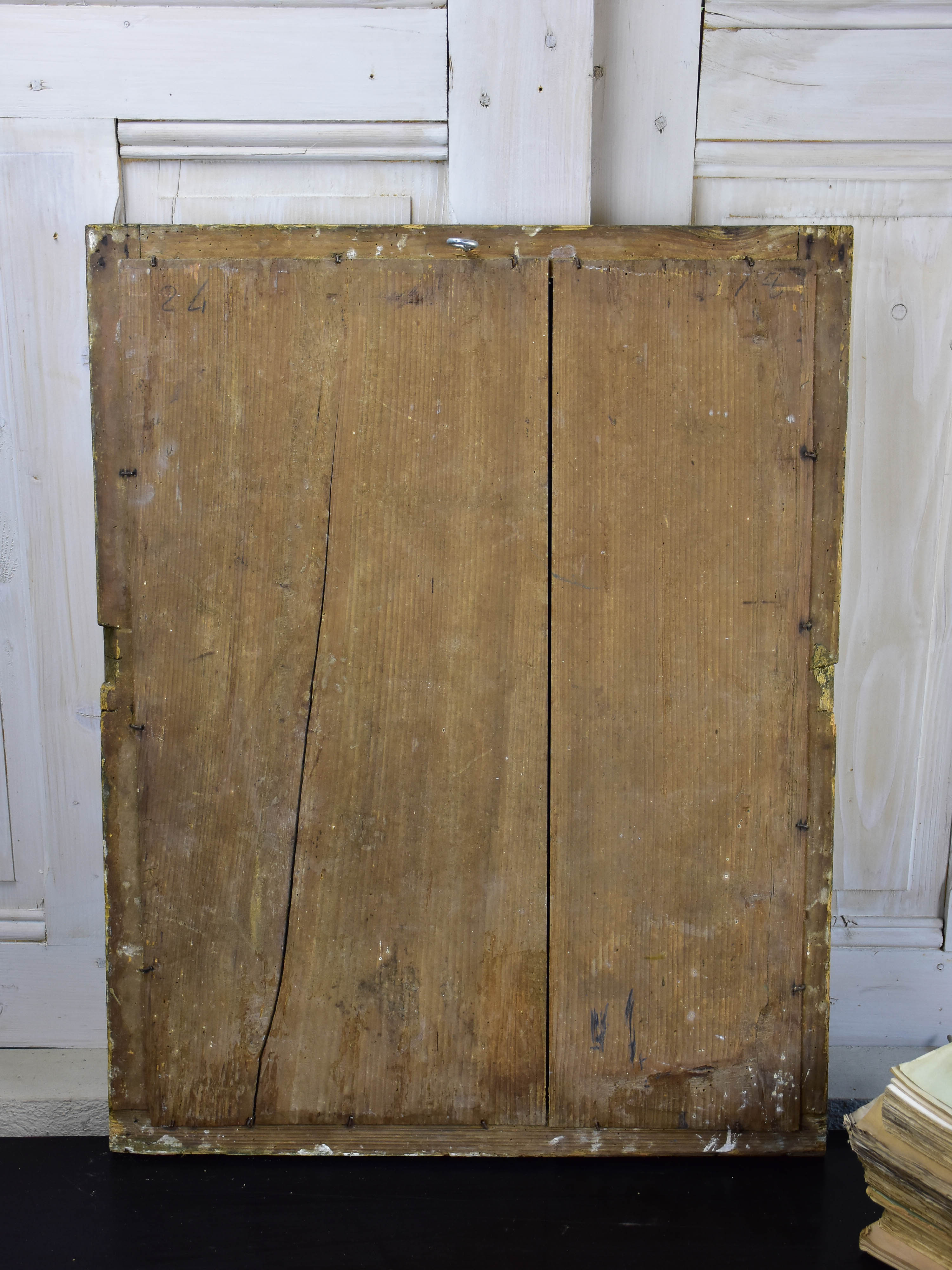 Antique Louis XVI mirror with reeded frame