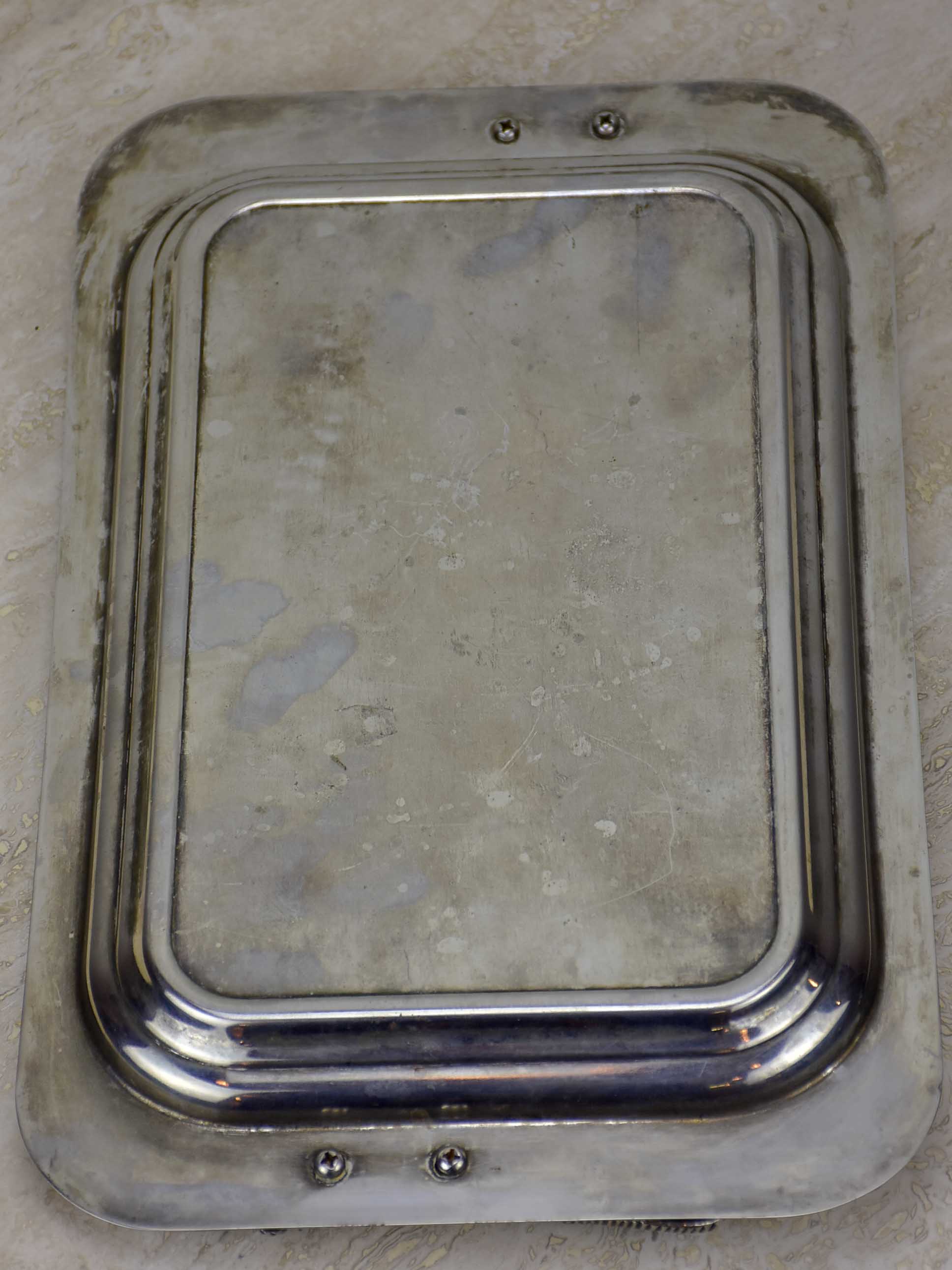 Silver vintage French tray with knot handles