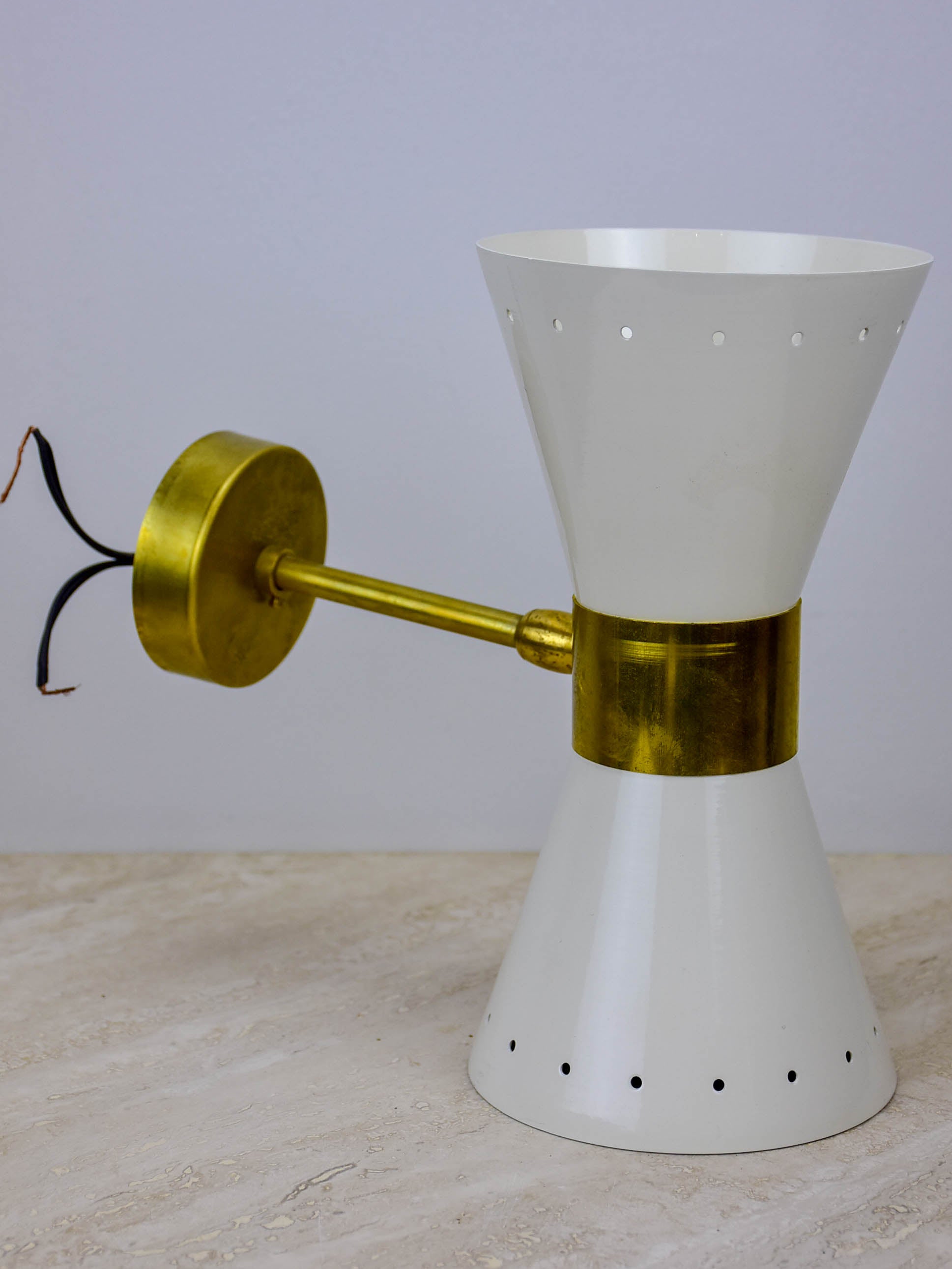 Pair of white ‘Stilnovo’ adjustable wall sconces -butterfly