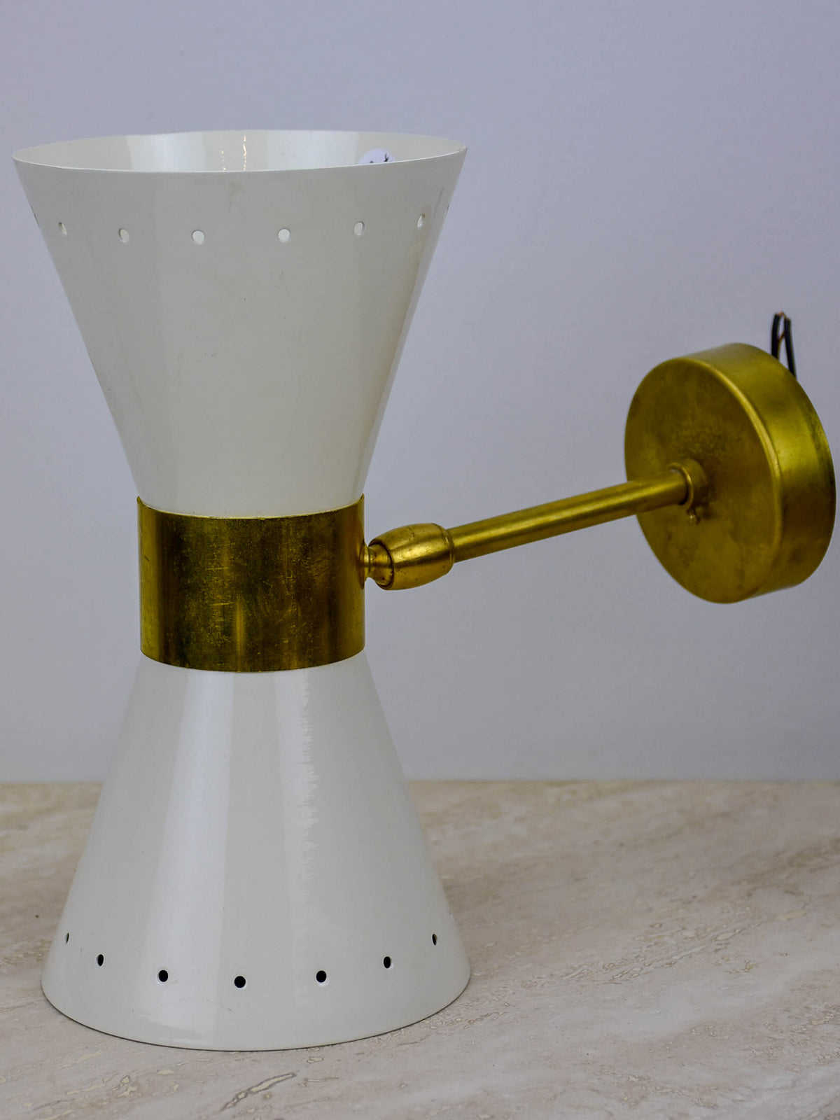 Pair of white ‘Stilnovo’ adjustable wall sconces -butterfly