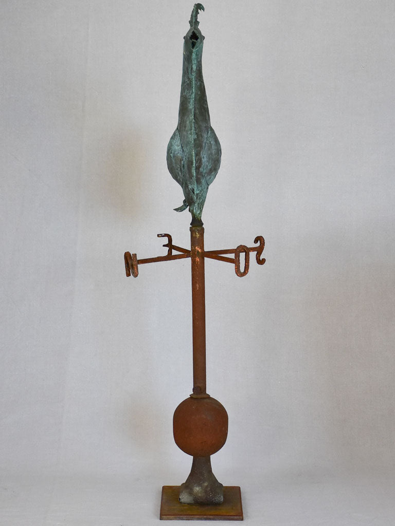 19th Century French weather-vane rooster - copper and iron 38¼"