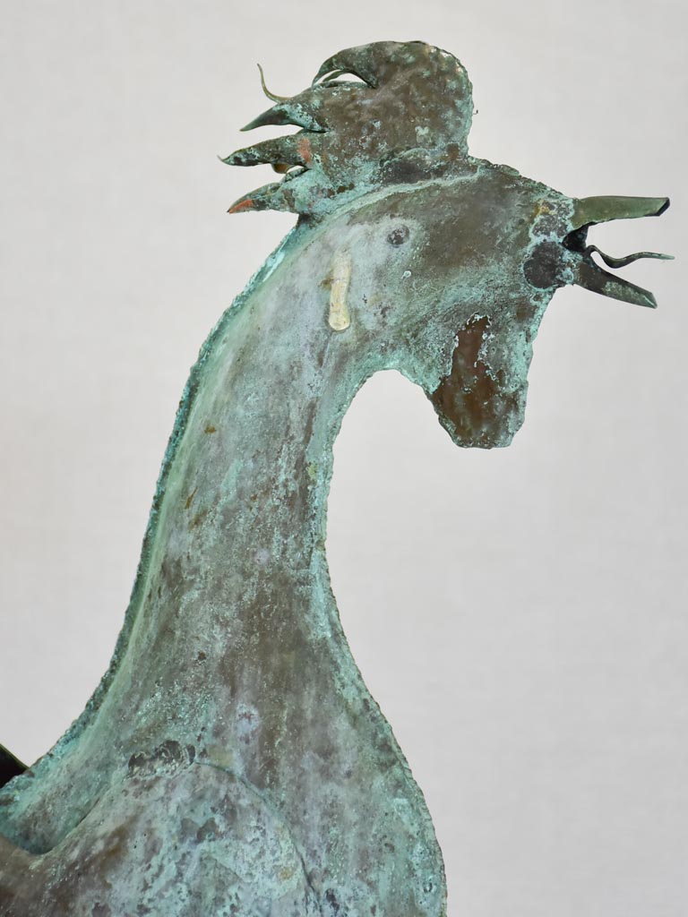 19th Century French weather-vane rooster - copper and iron 38¼"