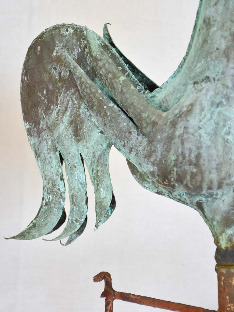 19th Century French weather-vane rooster - copper and iron 38¼"