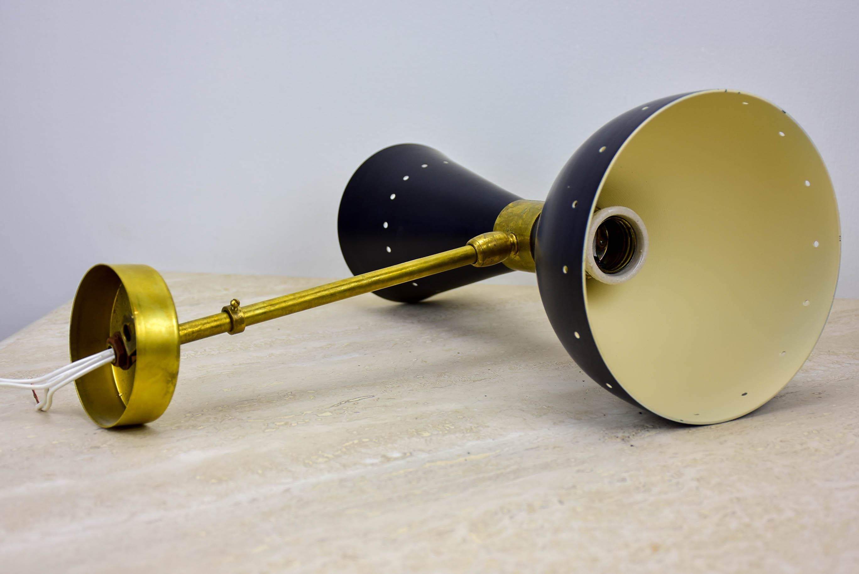 Pair of matt black Stilnovo wall sconces - moonlight