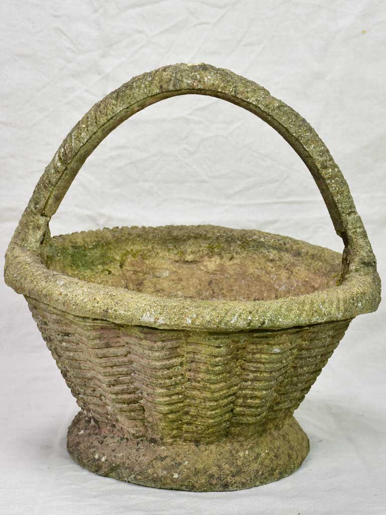 Vintage French garden planter / flower pot basket 17"