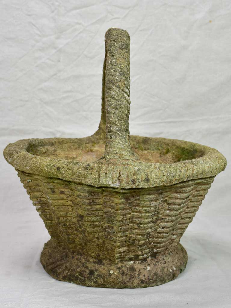 Vintage French garden planter / flower pot basket 17"