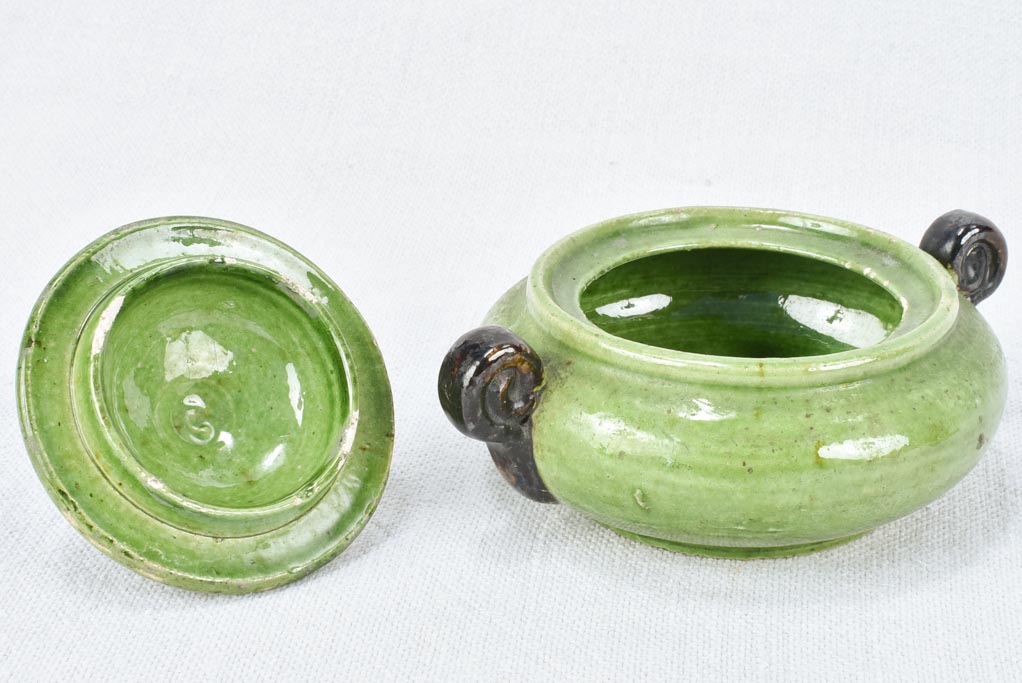 Sugar bowl and plate with long handle - Dieulefit