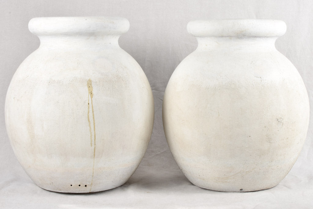 Pair of Willy Guhl ' olive' planters - white finish 24¾"
