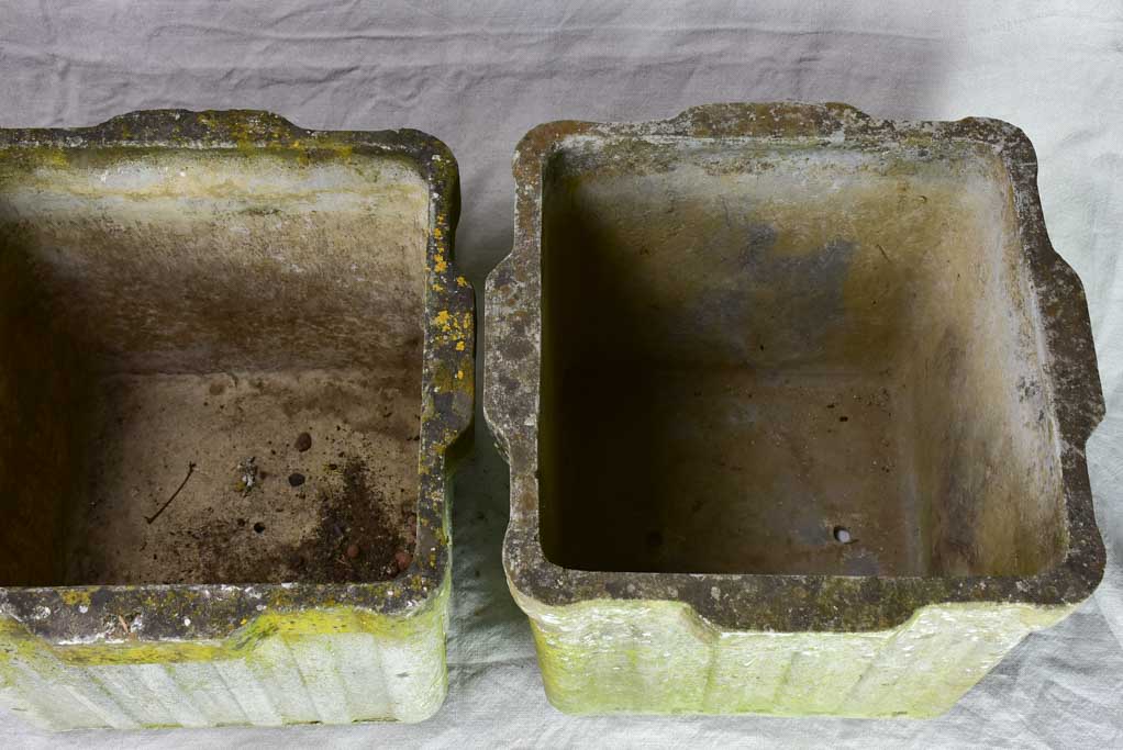 Set of three mid century Willy Guhl planters - square 17"