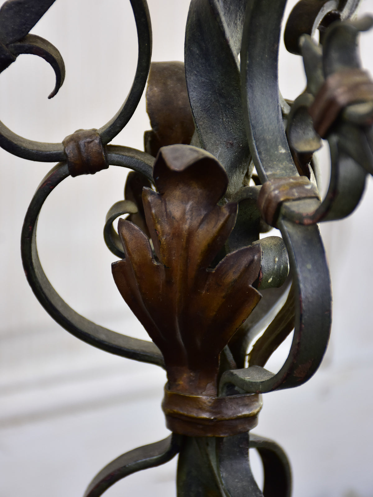 Pair of antique French candlesticks - wrought iron