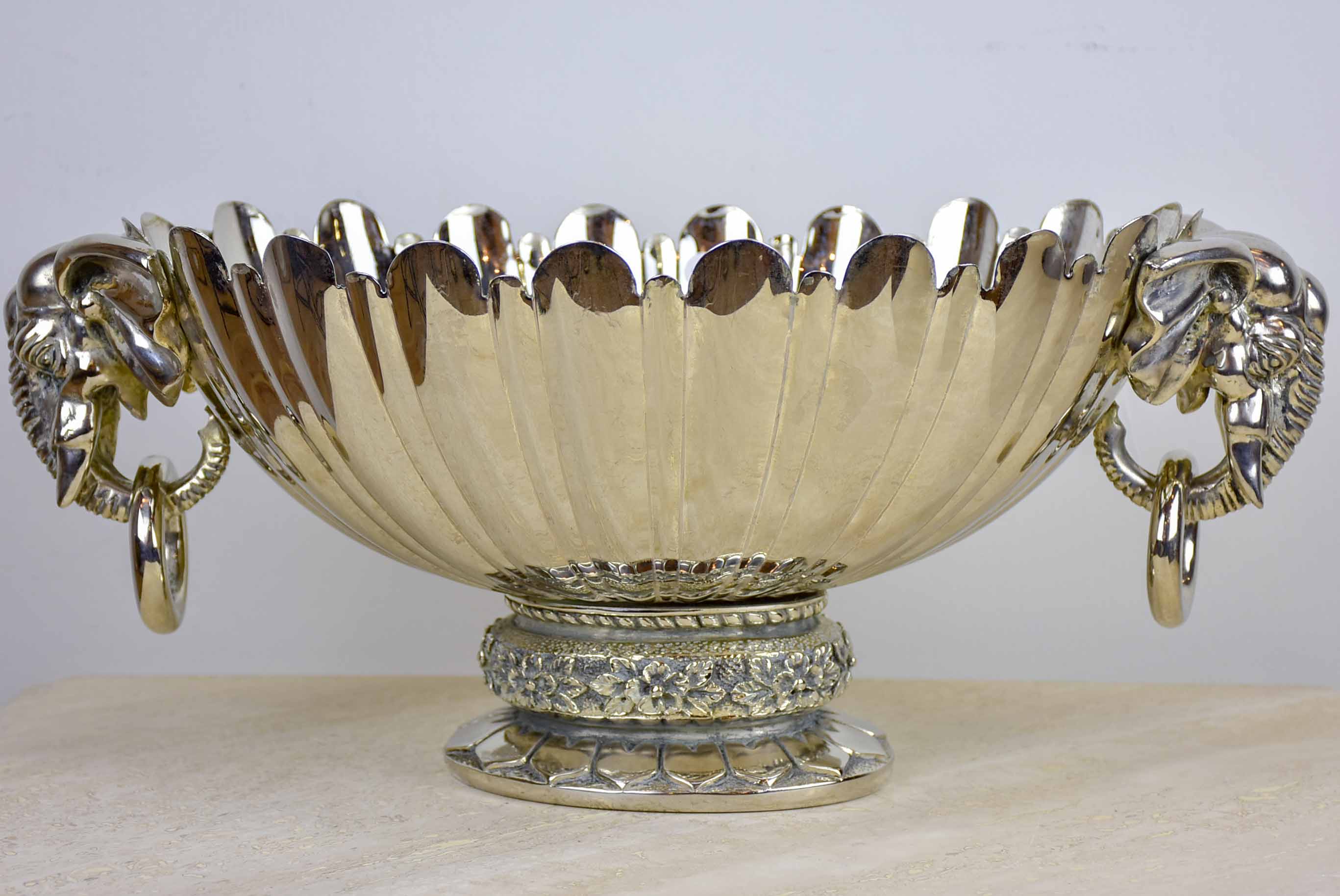 Antique French champagne bucket with elephant handles