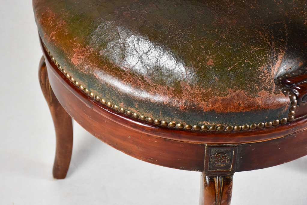 Early 19th-century Restauration office armchair - mahogany & leather