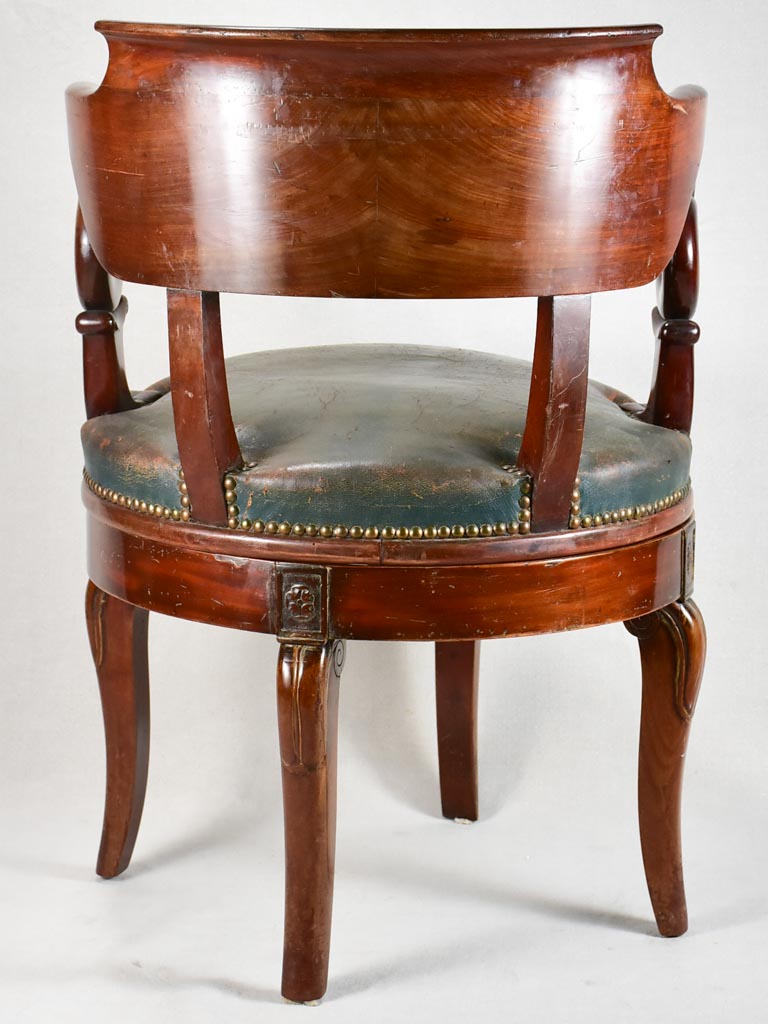 Early 19th-century Restauration office armchair - mahogany & leather