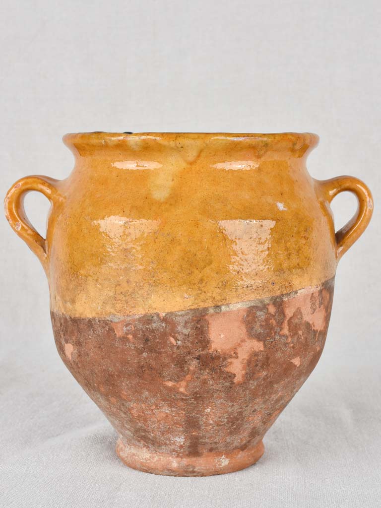 Confit pot, ocher, antique, petite 7½"