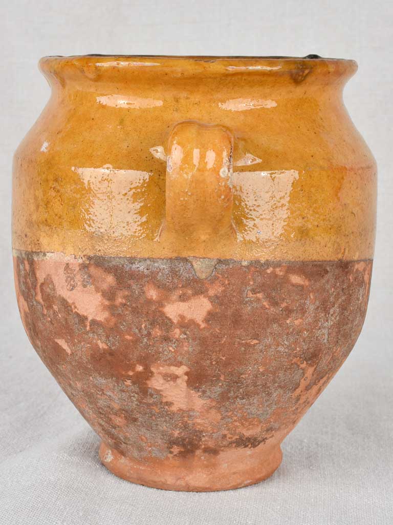 Confit pot, ocher, antique, petite 7½"