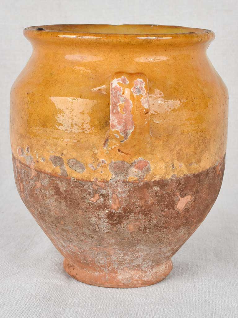Confit pot, ocher, antique, petite 7½"