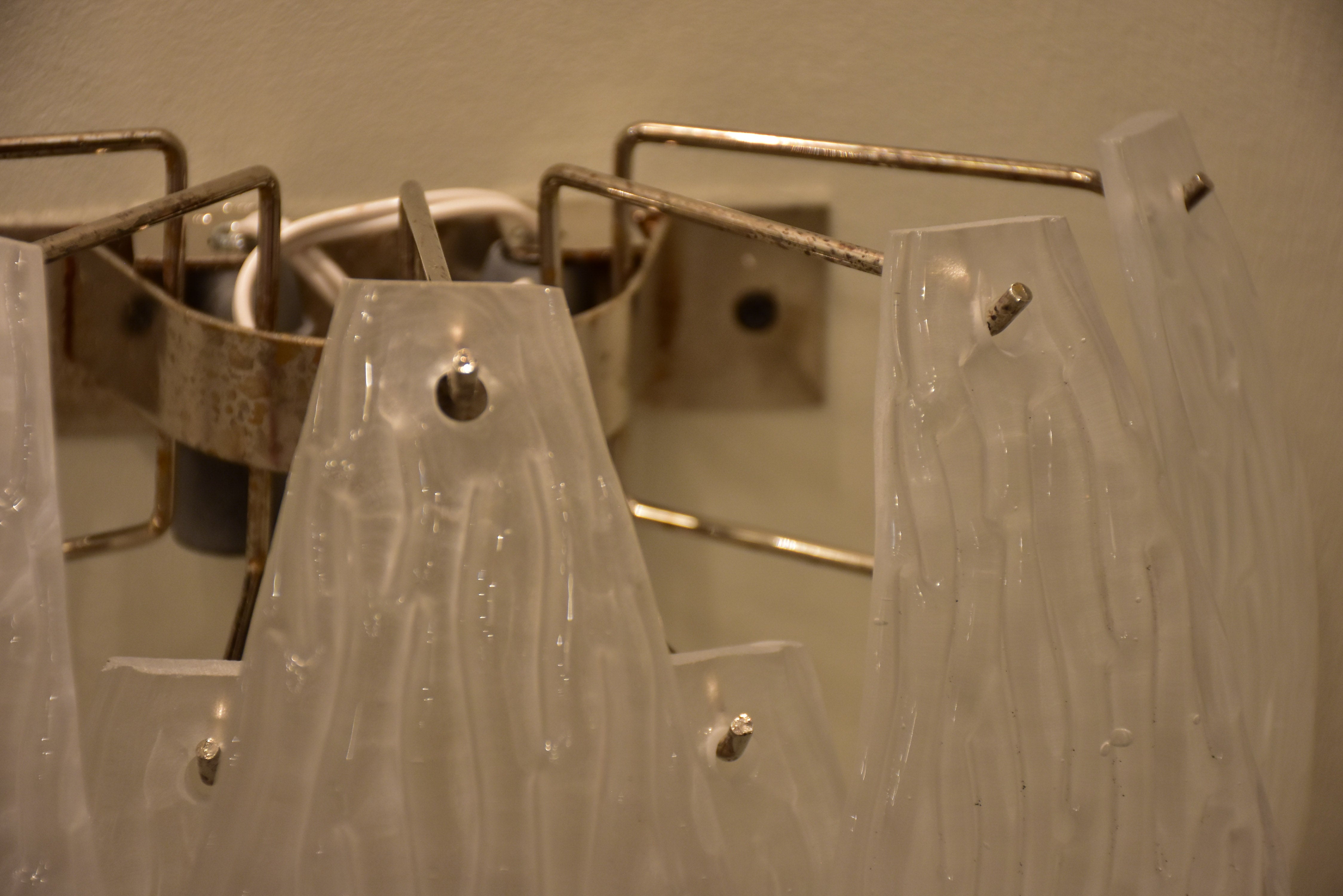 Pair of vintage Murano glass wall sconces - waterfall