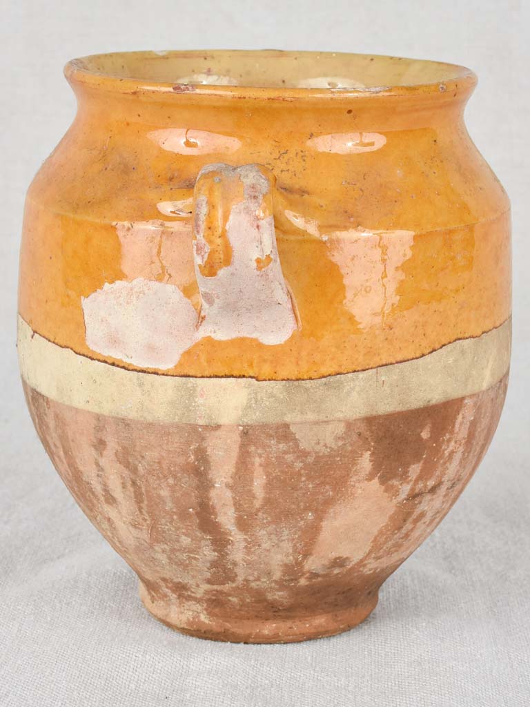 Confit pot, ocher, antique, small 7½"