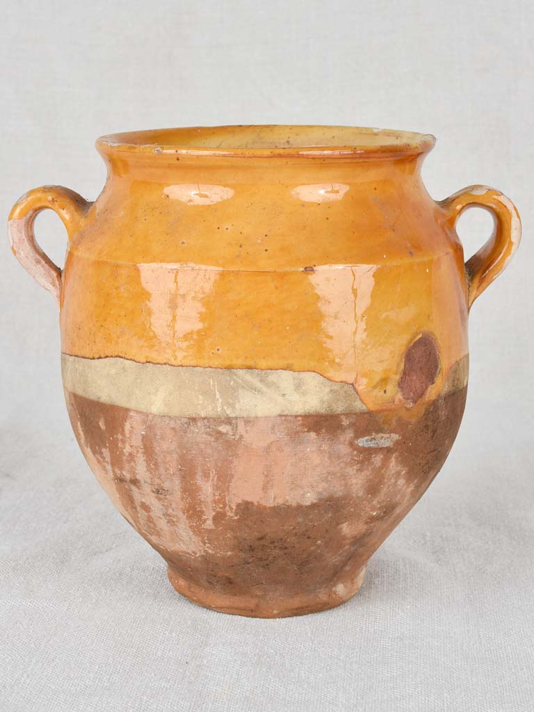 Confit pot, ocher, antique, small 7½"