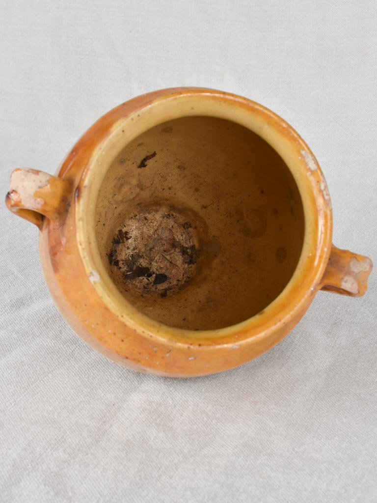 Confit pot, ocher, antique, small 7½"