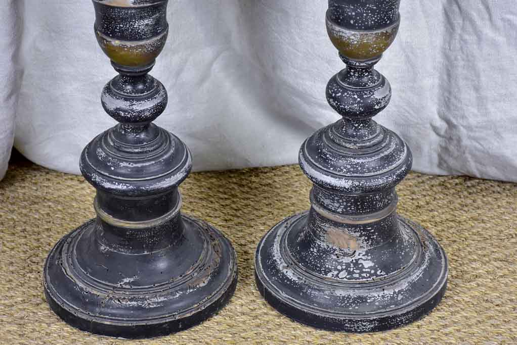 Very large pair of antique Italian candlesticks - 19th Century
