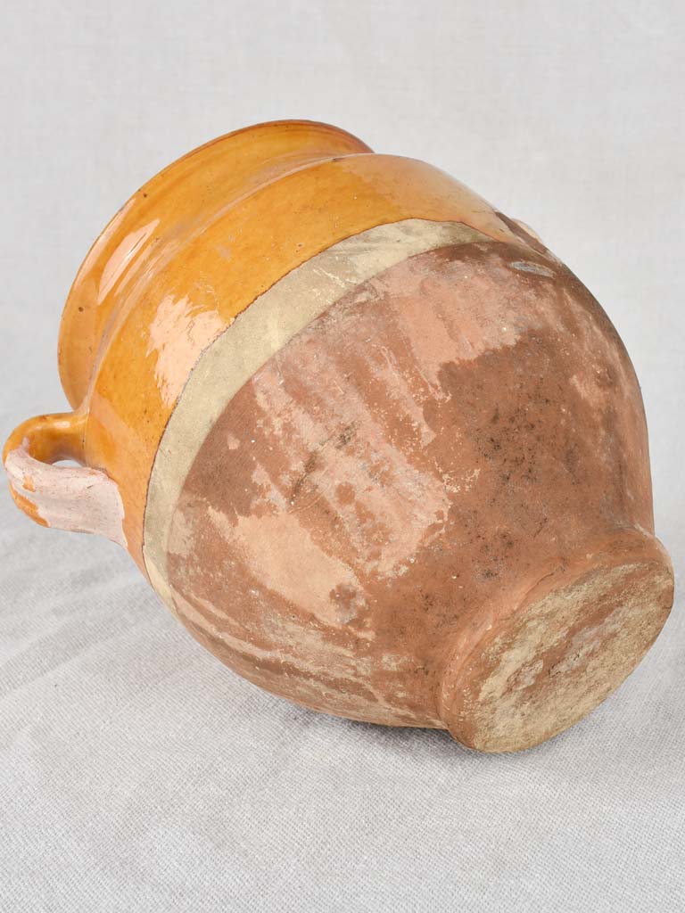 Confit pot, ocher, antique, small 7½"