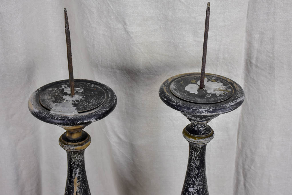 Very large pair of antique Italian candlesticks - 19th Century
