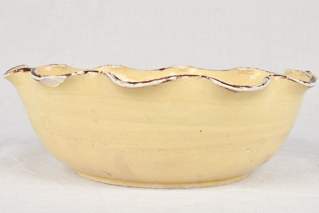 1950s salad bowl from Dieulefit with rippled edge 12¼"