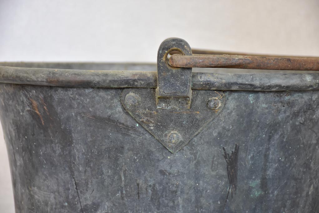 Broad 19th century French winemaker's bucket