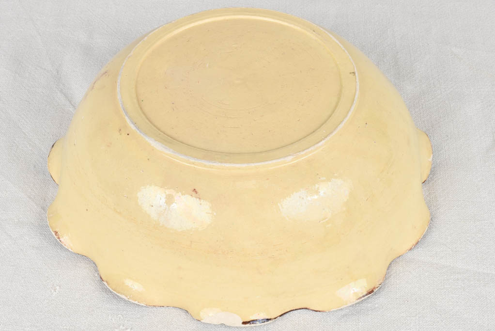 1950s salad bowl from Dieulefit with rippled edge 12¼"