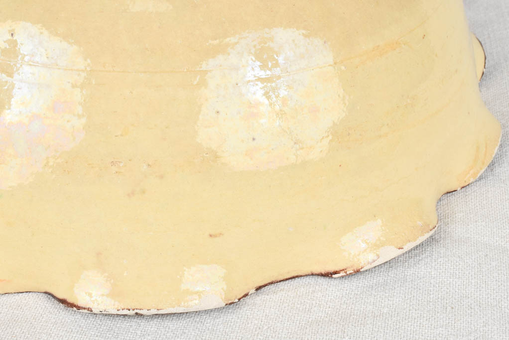 1950s salad bowl from Dieulefit with rippled edge 12¼"