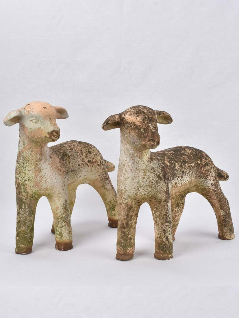Pair of lamb sculptures 18"