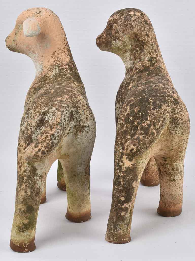 Pair of lamb sculptures 18"