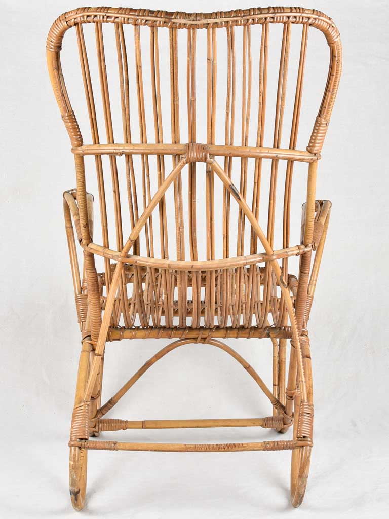 Stylish vintage wicker armchair 1960s