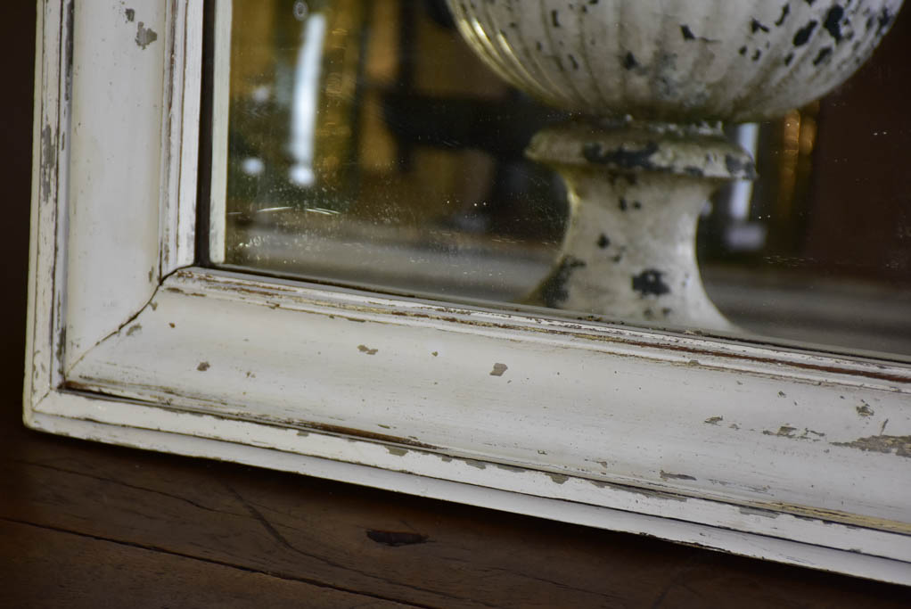 Very large 19th Century French mirror with white patina 67" x 43¼"